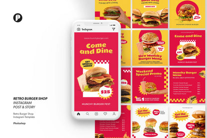 Retro Burger Dükkanı Post Tasarımı FY4