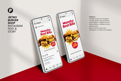 Retro Burger Dükkanı Post Tasarımı FY4