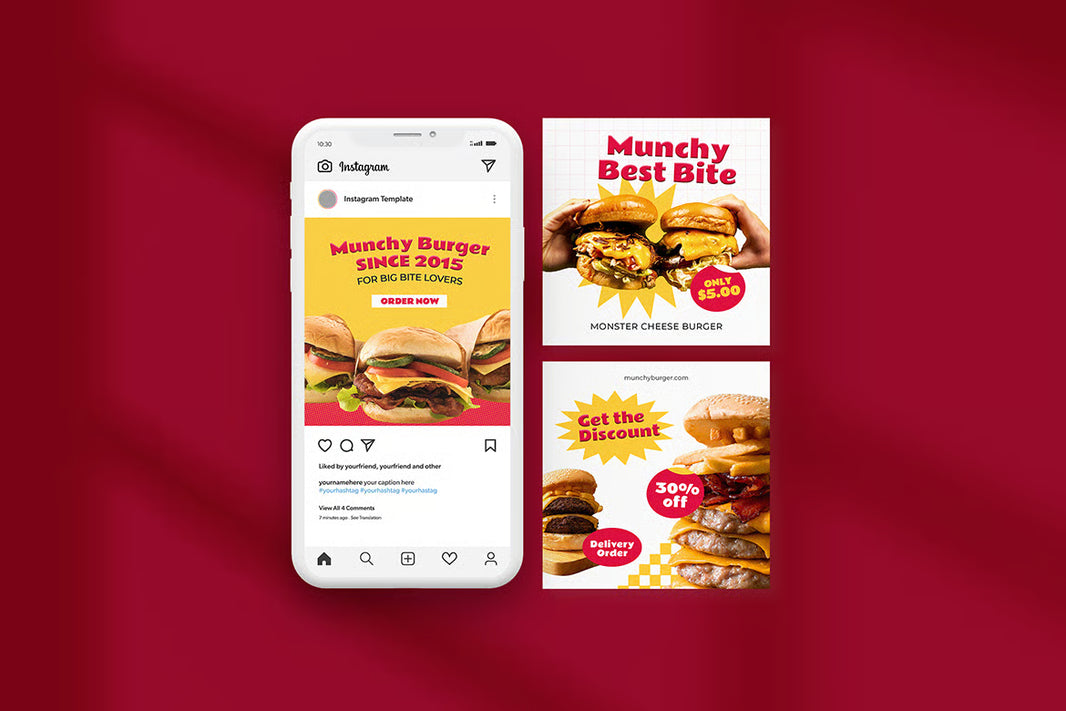 Retro Burger Dükkanı Post Tasarımı FY4