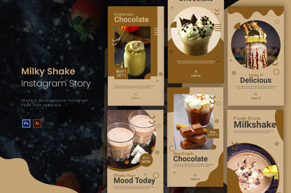 Milkshake Tanıtım Hikaye Post Tasarımı RC8